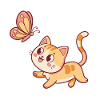 Curious Cat and Butterfly