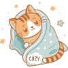 Cozy Cat Under Starry Blanket Cozy