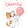 Chaton Ballon Rose Joyeux