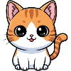 Orange Tabby Kawaii Cat