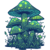 Green luminescent mushrooms