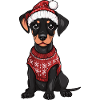 Doberman Chien de Noël
