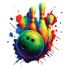 Bowling Color Splash Art – Ball and Bowling Design