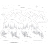 Polarbär in Bergwald Nacht