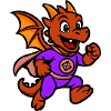 Héros dragon en costume violet