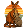 Kangaroo Koala Amis australiens