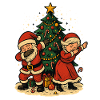 Christmas Dabbing Santa, funny couple motif