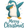 Dabbing Penguin Merry Christmas Design