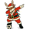 Dabbing Reindeer Santa Claus Football Gift