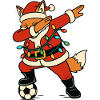 Dab Fox Santa Claus Football Cool