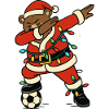 Dabbing Bear Santa Claus Football Cute