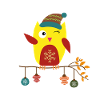 Cute winter owl with Christmas flair