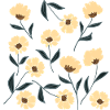 Cream Blossoms Floral Vine Pattern