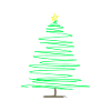 Green spiral fir tree with star