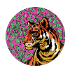 Tiger in pink foliage