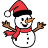 Happy snowman in Christmas style