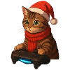 Cat gamer in Christmas look