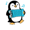 Penguin mit Akkordeon