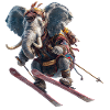Skiing elephant ventures onto the slopes