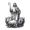 Shepherd Jesus with Flock