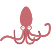 Pink Squid – kawaii cartoon octopus design