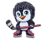 Süßer Pinguin Hockey Eishockeyspieler Cartoon Spaß