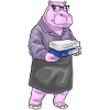 Hippopotamus Secretary Paper Stack Office