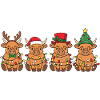 Highland Cattle Santa Claus Christmas Lights