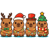 Capybara Santa Claus Christmas Lights