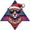 Leopard Santa with sunglasses