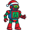 Roboter mit Weihnachtsbaum