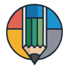 Farbrad-Bleistift-Symbol