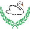 Cygne en couronne de laurier vert