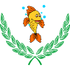 Fish in Green Laurel Wreath