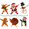 Funny dabbing Christmas motif with figures