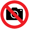 Photography prohibited, prohibition signs