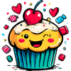 Kawaii Cupcake with Cherry Face