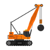 Wrecking ball crane