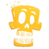 Yellow Graffiti Skeleton Grin