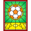 Buntglas-Fußballdesign