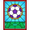 Buntglas Fußball Fenster Design