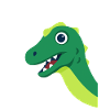 Green Dino Cartoon Motif