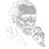 Bukowski Portrait Cigarette Tee