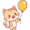 Happy Yellow Balloon Cat