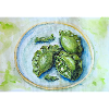 Leuchtend grüne Knödel: Aquarell-Essenskunst