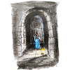 Torbogen-Maiden-Laternenlicht