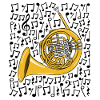 Waldhorn-Musiknoten Blechbläser