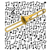 Trombone Musical Notes Trombonist Brass Musician