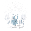 Polar Bär im Schneewald