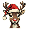 Reindeer with Santa hat